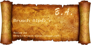 Brusch Alpár névjegykártya